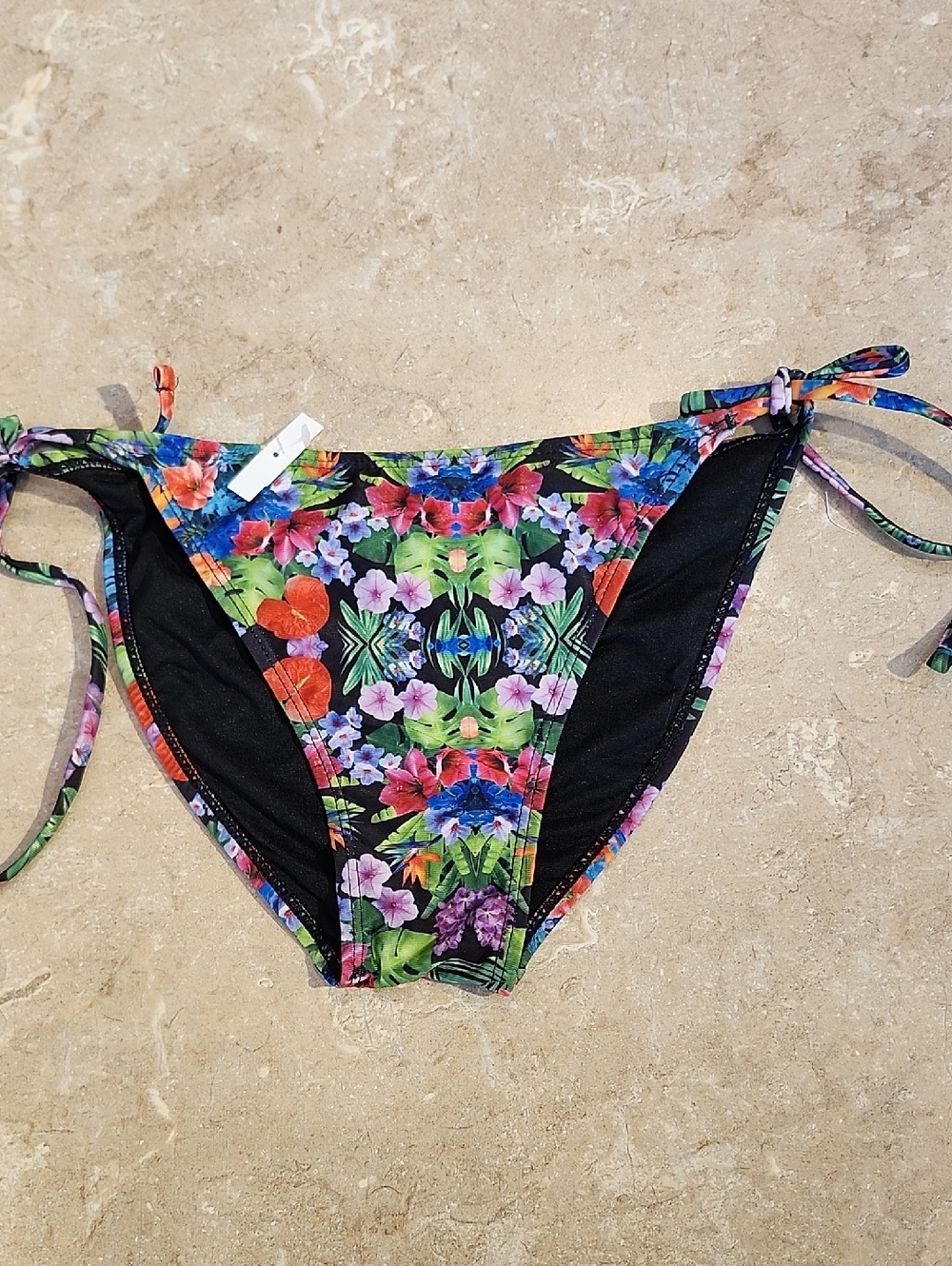 BP Colorful Floral Tie Side Bikini Bottoms S